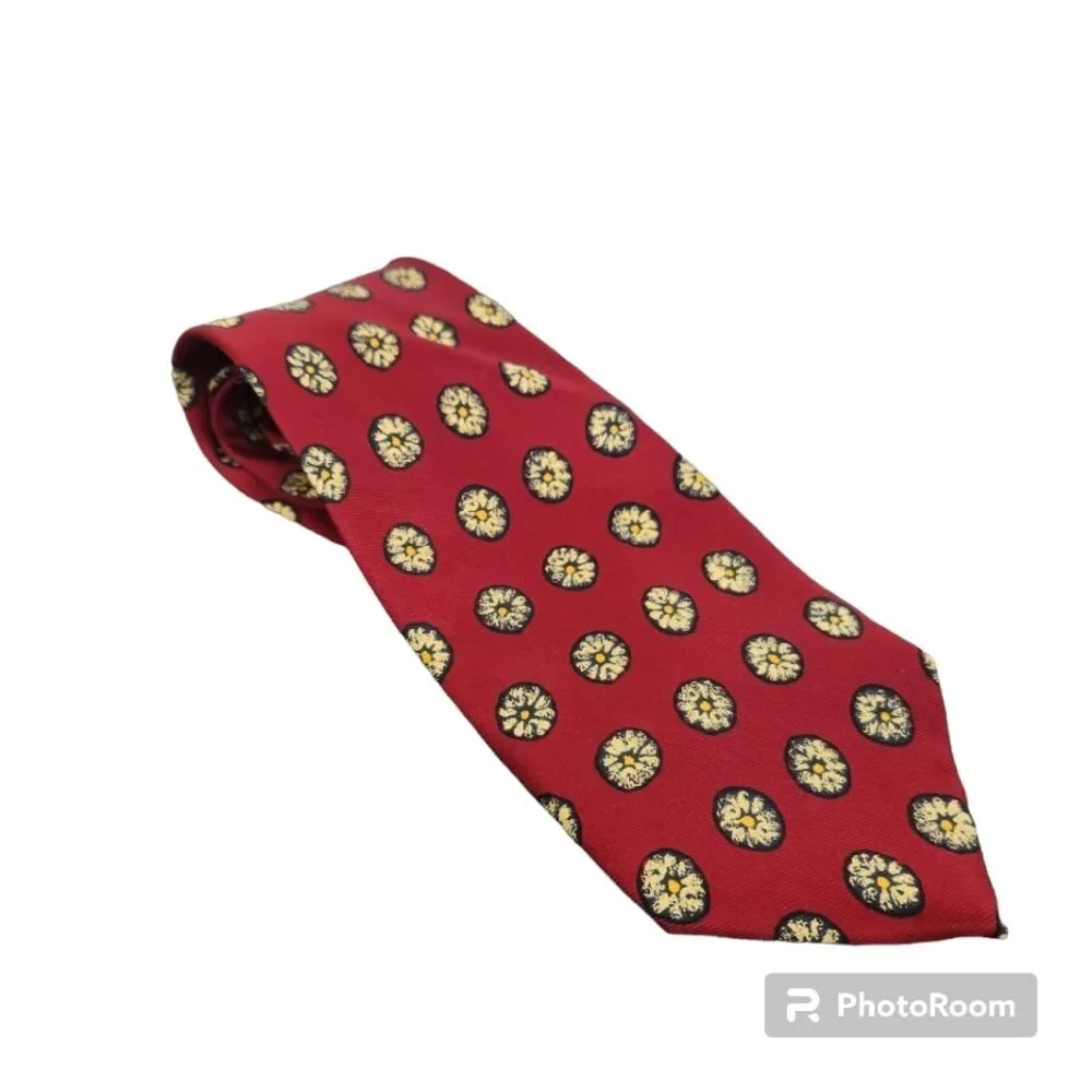 Gitman Bros 100% Silk Handmade In USA Floral Daisy Patter Tie